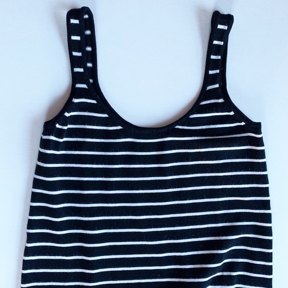 Zara Striped Knit Maxi Dress Black and White - Picture 3 of 3